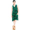 V-Neck Stripe Print Crinkle Dress - Green